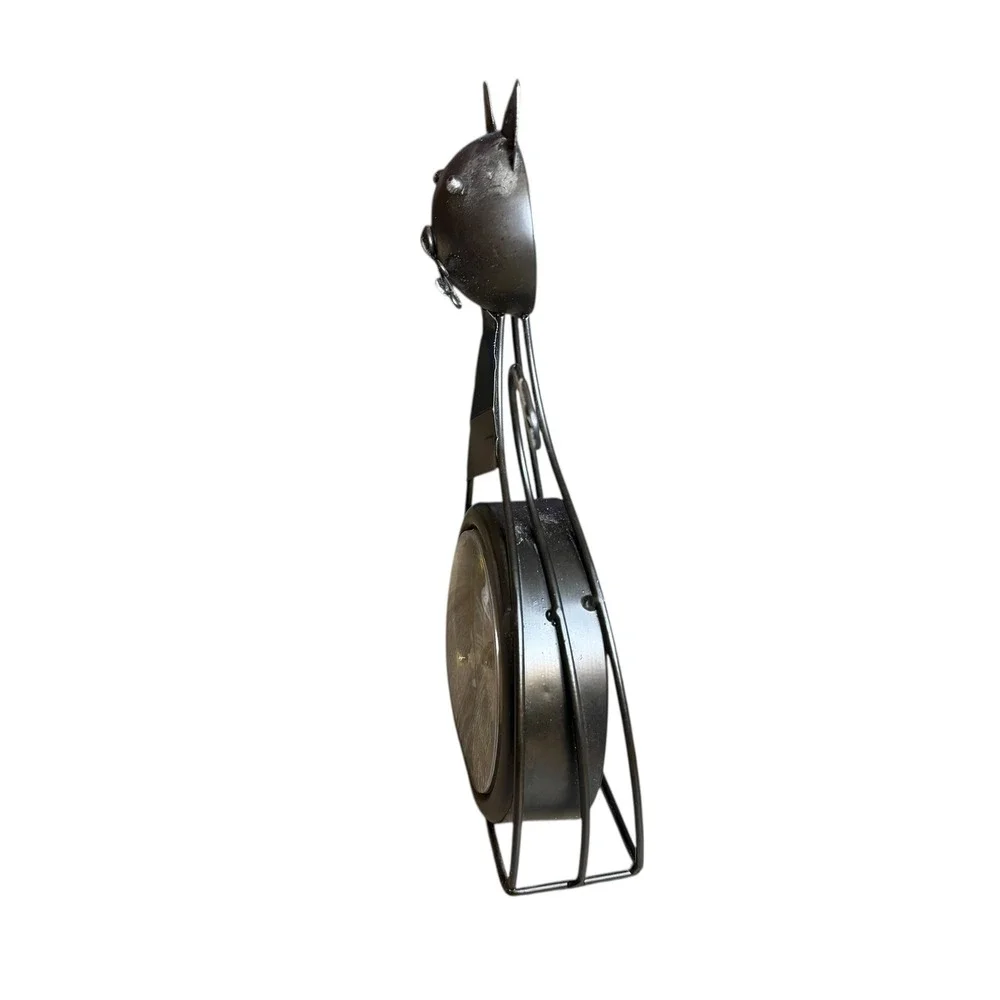 Black Metal Cat Table Clock Roman Numerals Vintage Style‎ *PARTS ONLY*